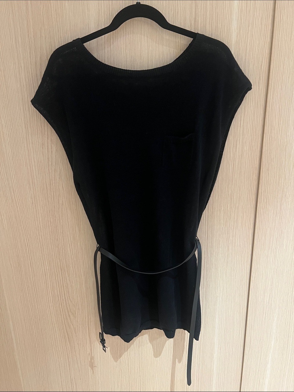 Vince Black Mini Dress with Removable Waist Belt